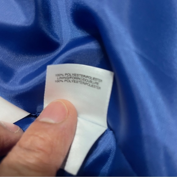 Kasper Royal Blue Cuffed sleeve Shawl collar, open front blazer size 10 - Picture 10 of 12